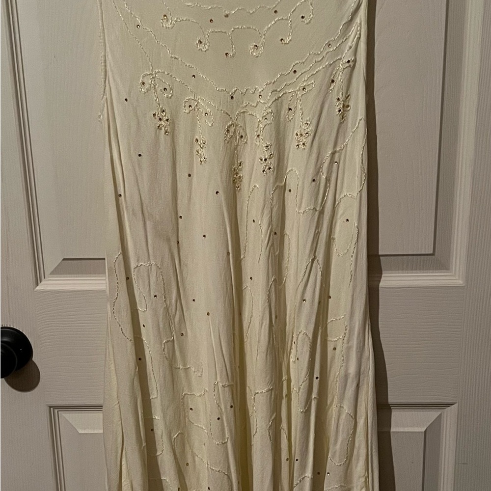Elegant Pale Yellow Embellished Dress